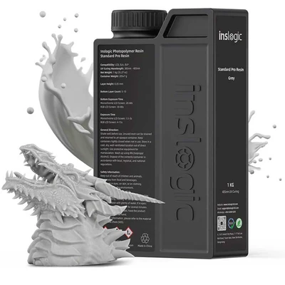 Фотополимерная смола Inslogic Standard Pro Resin Grey Серая (1 кг) 748627081