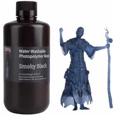 Фотополимер Elegoo Water Washable Resin Smoky Black Черный прозрачный (1кг) 734675119