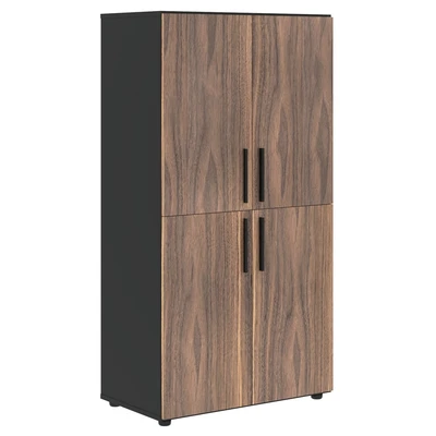 Шкаф-стеллаж средний VELION VENEER VRMCS 80.4, американский орех/яшма черный, 800х430х1517 мм 410171500