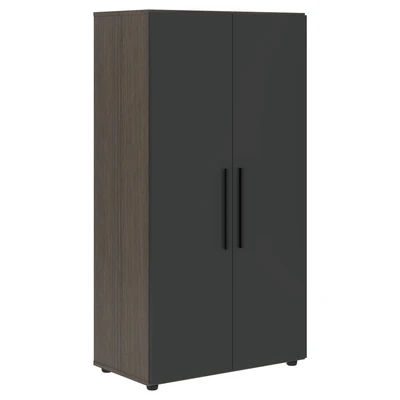Шкаф средний широкий VELION VMCS 80.1, яшма черный/дуб сильвер, 800х430х1517 мм 2054762170