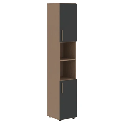 Шкаф-стеллаж узкий VELION VHCS 40.4, яшма черный/кобра, 400х430х2253 мм 1697174087