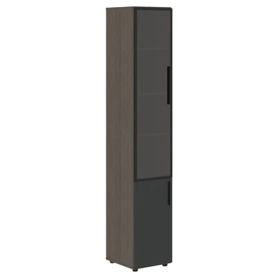 Шкаф комбинированный высокий VELION VHCS 40.2(L), яшма черный/дуб сильвер, 400х430х2253 мм 1625885324