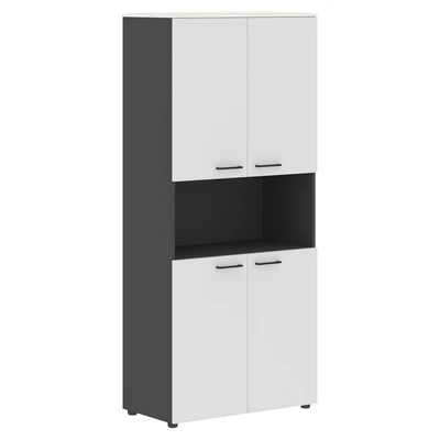 Шкаф высокий JAY JHC 85.4, ясень белый/белый/антрацит, 856х452х1949 мм 43687011
