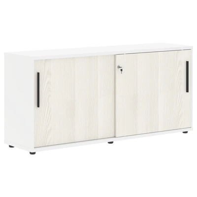 Шкаф низкий EDIS ELC 1643, ясень траун/черный/белый, 1606х430х750 мм 1379622356