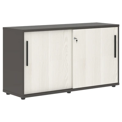 Шкаф низкий EDIS ELC 1343, ясень траун/черный/мокко, 1346х430х750 мм 1580252850
