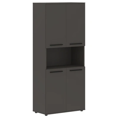 Шкаф высокий EDIS EHCS 85.4, мокко/черный, 852х430х1967 мм 353355741
