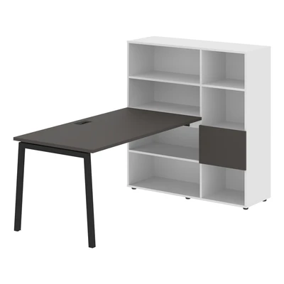 Стол-стеллаж EDIS L ELRST 1215, мокко/черный, 1790х1250х1355 мм 996059854