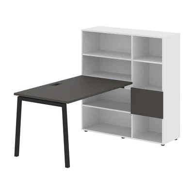 Стол-стеллаж EDIS L ELRST 1213, мокко/черный, 1790х1250х1355 мм 146120234