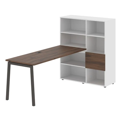 Стол-стеллаж EDIS L ELRST 1117, дуб денвер темный/мокко, 2190х1120х1355 мм 1577185692