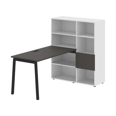 Стол-стеллаж EDIS L ELRST 1113, мокко/черный, 1790х1120х1355 мм 1254034412