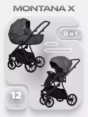 Коляска 2 в 1 Riko Basic Montana X 53 Dark grey 632738572