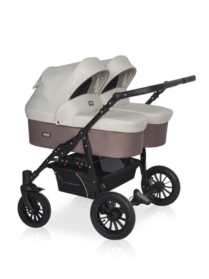 Коляска для двойни 2 в 1 Riko Basic Saxo 03 бежевый-коричневый 479704994