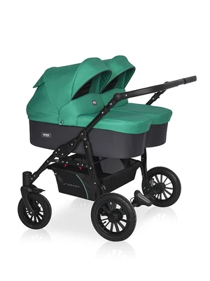 Коляска для двойни 2 в 1 Riko Basic Saxo 01 бирюзовый-черный 1989833707