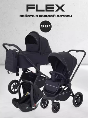 Коляска 3 в 1 Rant Flex 2025 RA077 Black 519710470