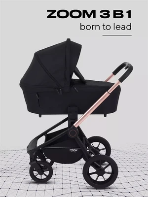Коляска 3 в 1 Mowbaby Zoom Gold 2025 black 634626546