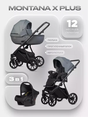 Коляска 3 в 1 Riko Basic Montana X Plus 45 Grey 1381295483