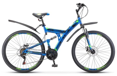 Велосипед Stels Focus 27,5' MD 21 sp V010 Синий/Неоновый-зеленый (LU089832) 1178873816