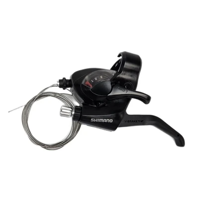 Шифтер/тормозная ручка Shimano Tourney EF41, лев., 3 cк., трос 1800 мм, черный/590135 1733977397