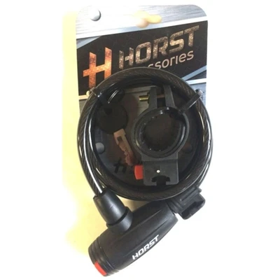 Трос-Замок HORST 8х1500мм, с крепл. к велосипеду,черный (09-100160) 1591604688