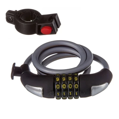 Трос-замок STG TY557-1 спиральный 10х100см кодовый черный Х87804 441597048