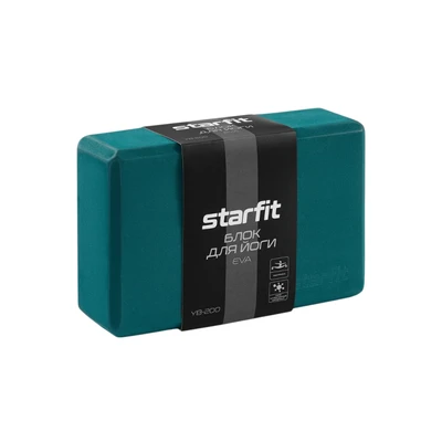 Блок для йоги STARFIT YB-200 EVA, 8 см, 115 гр, 22,5х15 см, изумрудный. 625044637