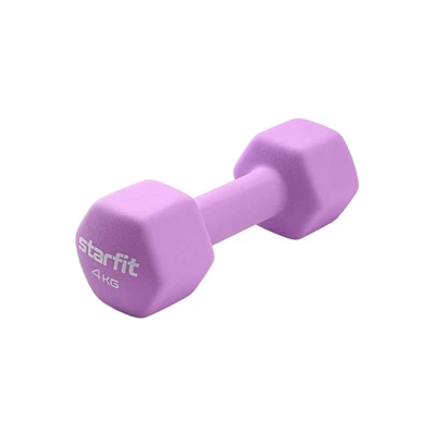 Гантель неопреновая STARFIT DB-201 4 кг, фиолетовый пастель. 227962260