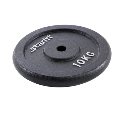 Диск чугунный STARFIT BB-204 10 кг, d=26 мм, черный. 670993857