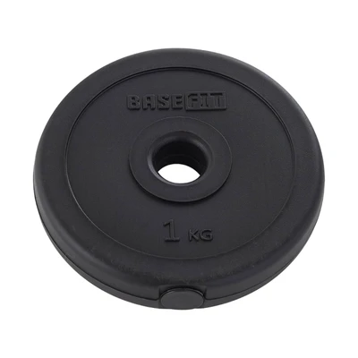 Диск пластиковый BASEFIT BB-203, 26 мм, 1 кг, черный 1587458986