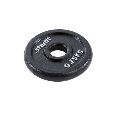 Диск чугунный STARFIT BB-204 0,75 кг, d=26 мм, черный 2098307891