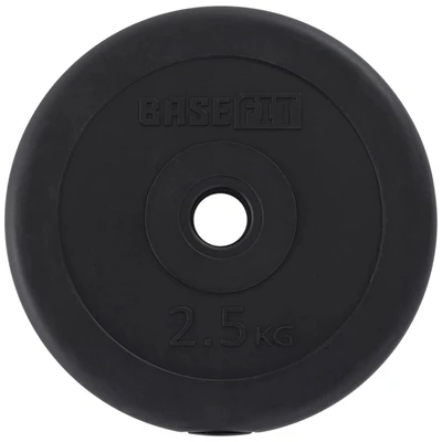 Диск пластиковый BASEFIT BB-203, 26 мм, 2,5 кг, черный 1625701529