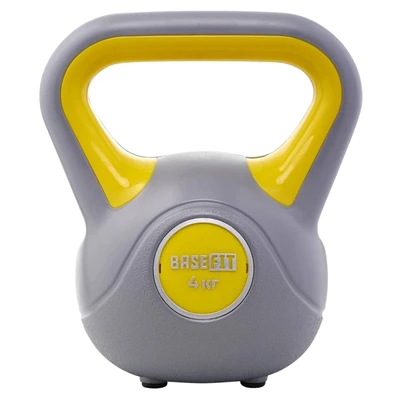 Гиря пластиковая BASEFIT DB-503 4 кг, серый/желтый. 521644876