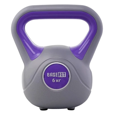 Гиря пластиковая BASEFIT DB-503, 6 кг, серый/фиолетовый 334828200