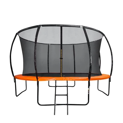 Батут DFC KENGOO II 14ft внутр.сетка, лестница, оранж/черн (427см) (два короба) 1724833189