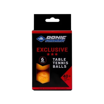Мячики для н/тенниса DONIC EXCLUSIVE 3* 40+, 6 штук, оранжевый 2134019278