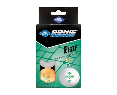 Мячики для н/тенниса DONIC ELITE 1* 40+ 6 штук, белый + оранжевый 415622791
