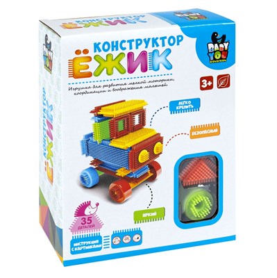 Конструктор игольчатый для малышей "ЁЖИК" МАШИНА 35 деталей Baby You Bondibon (арт. ВВ2568) 956782908