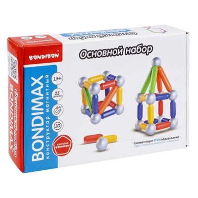 Магнитный конструктор "BONDIMAX" основной набор, 25 деталей, Bondibon (арт. ВВ6041) 1493581052