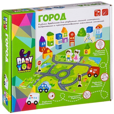 Деревянный конструктор Bondibon Baby You "Город" 57 деталей (арт. ВВ2382) 358754639
