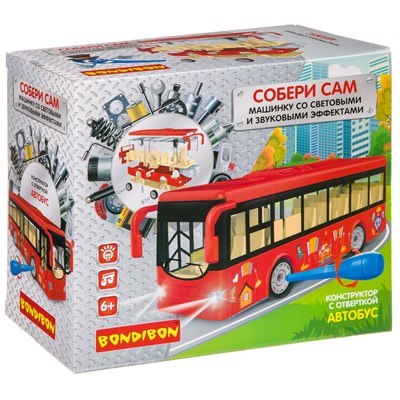 Конструктор с отверткой Bondibon Собирай и Играй «Автобус» 40 дет. (арт. ВВ4159) 199417756