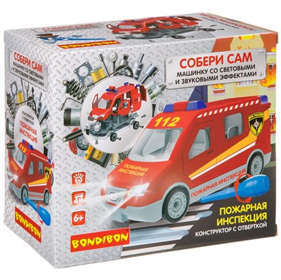 Конструктор с отверткой Bondibon Собирай и Играй «Пожарная инспекция» 55 дет. (арт. ВВ4155) 195331623
