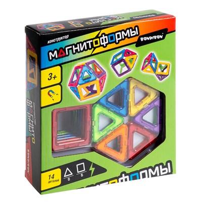 Магнитный конструктор "Магнитоформы" для девочек 14 деталей Bondibon (арт. ВВ4401) 1506506427