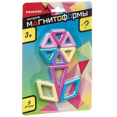 Магнитный конструктор "ЦВЕТОК" 9 пастельных мини-деталей Магнитоформы Bondibon (арт. ВВ4404) 2011232635