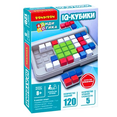 Настольная логическая игра "IQ-КУБИКИ", карманная головоломка, БондиЛогика Bondibon (арт. ВВ5955) 1721056163