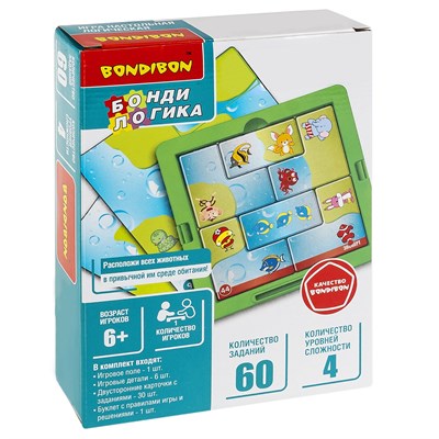 Настольная логическая игра-головоломка "ЗАГАДКИ ФАУНЫ" БондиЛогика Bondibon (арт. ВВ6336) 581595991
