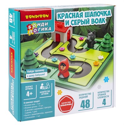 Настольная логическая игра-головоломка "КРАСНАЯ ШАПОЧКА И СЕРЫЙ ВОЛК" БондиЛогика Bondibon (арт. ВВ6013) 627422694