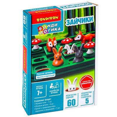 Настольная логическая игра-головоломка "ЗАЙЧИКИ" БондиЛогика Bondibon (арт. ВВ6014) 951900714