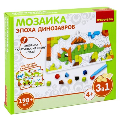 Мозаика-пазл Bondibon "Эпоха динозавров" 198 дет. (арт. ВВ3028) 558947134
