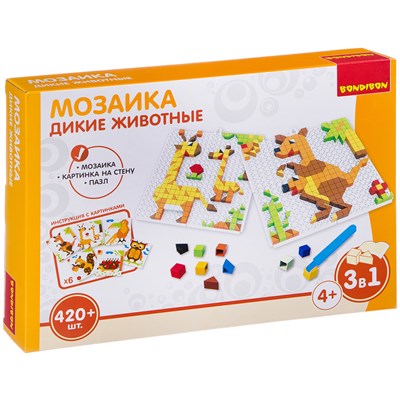 Мозаика-пазл Bondibon "Дикие животные" 420 дет. (арт. ВВ3032) 417448250