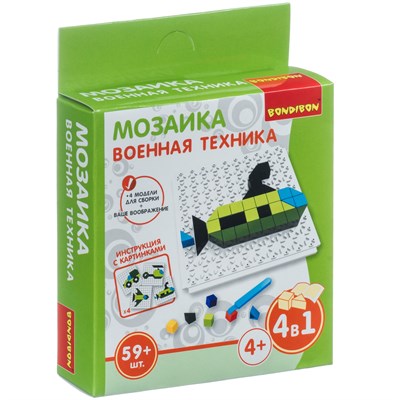 Мозаика Bondibon 4 в 1 «Военная техника» 59 дет. (арт. ВВ4426) 2098330048