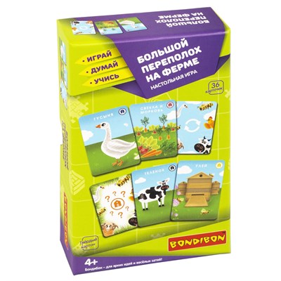 Настольная игра "БОЛЬШОЙ ПЕРЕПОЛОХ НА ФЕРМЕ" Играй Думай Учись Bondibon (арт. ВВ4874) 2073827024